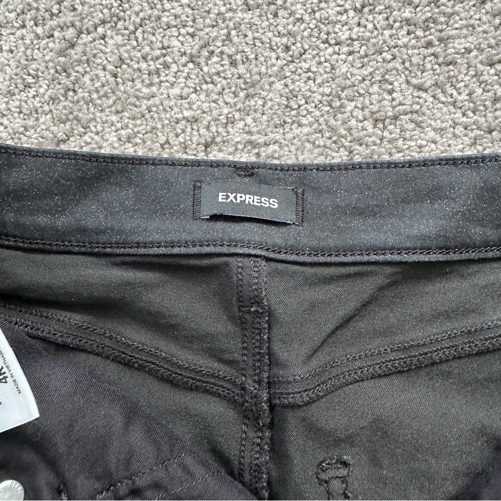 Express Black Shimmer Skinny Jeans - Picture 3 of 4